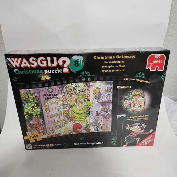 Sawgij Christmas Puzzle 8 Christmas Getaway 1000 pc Santa Humor Mystery New - Picture 1 of 6